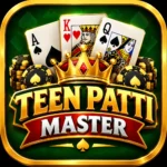 Teen Patti Master APK icon with gold crown, playing cards, and green background